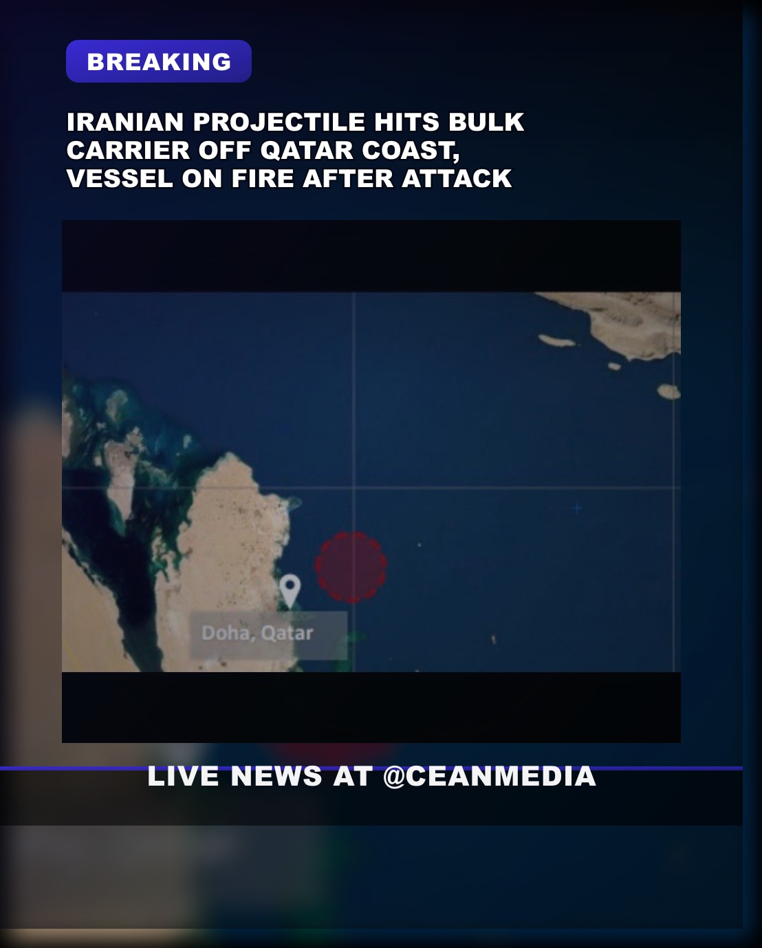 Illustrative photo for: Iranian attack bulk carrier Qatar sanctions involvement