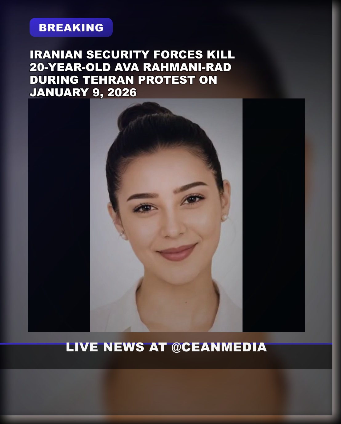 Illustrative photo for: Iranian protester violence murder: 20-year-old Ava