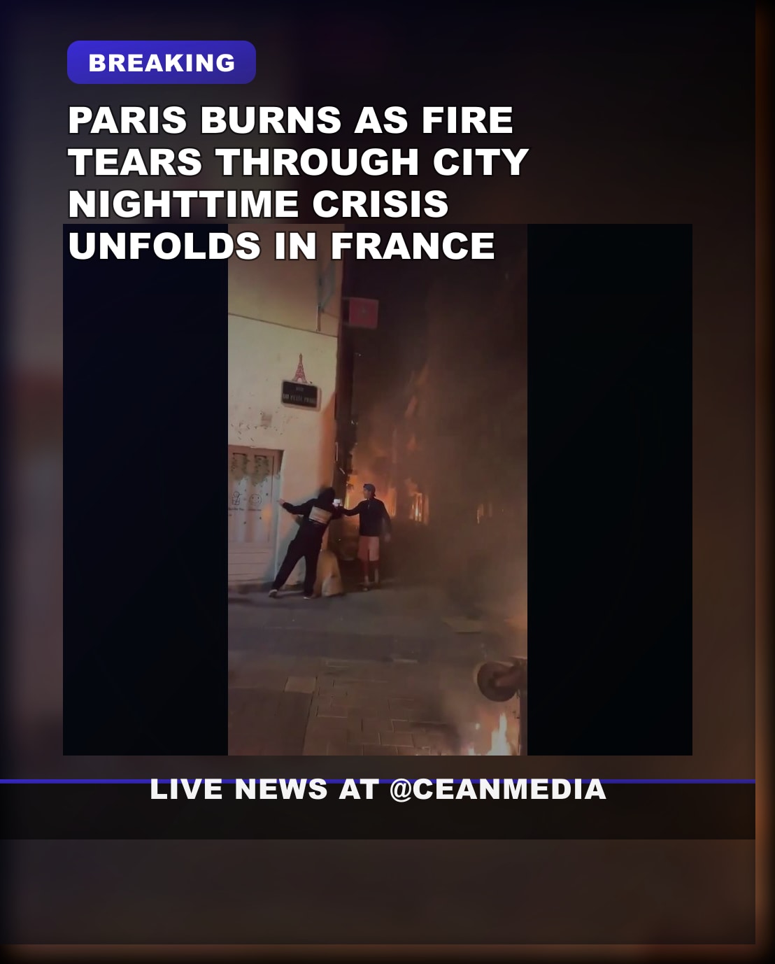Illustrative photo for: Urban unrest Paris tonight sparks clashes across streets