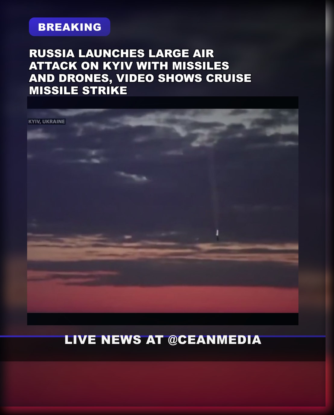 Illustrative photo for: Russia launches massive Kyiv assault with 50+ missiles and