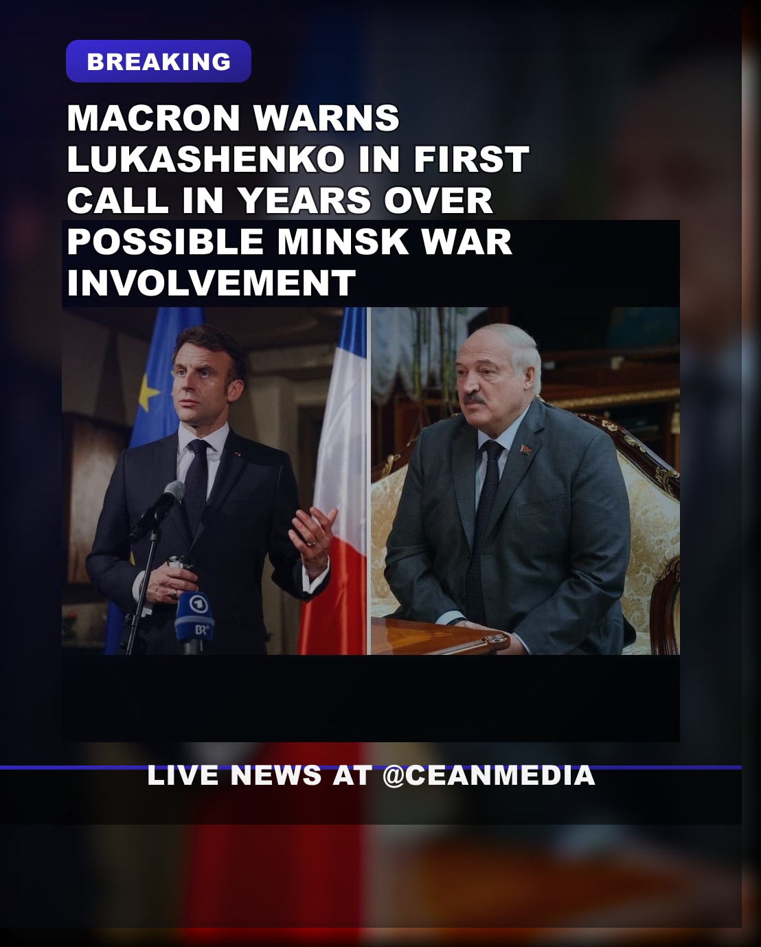 Illustrative photo for: Macron Lukashenko phone call: Macron Warns Lukashenko in
