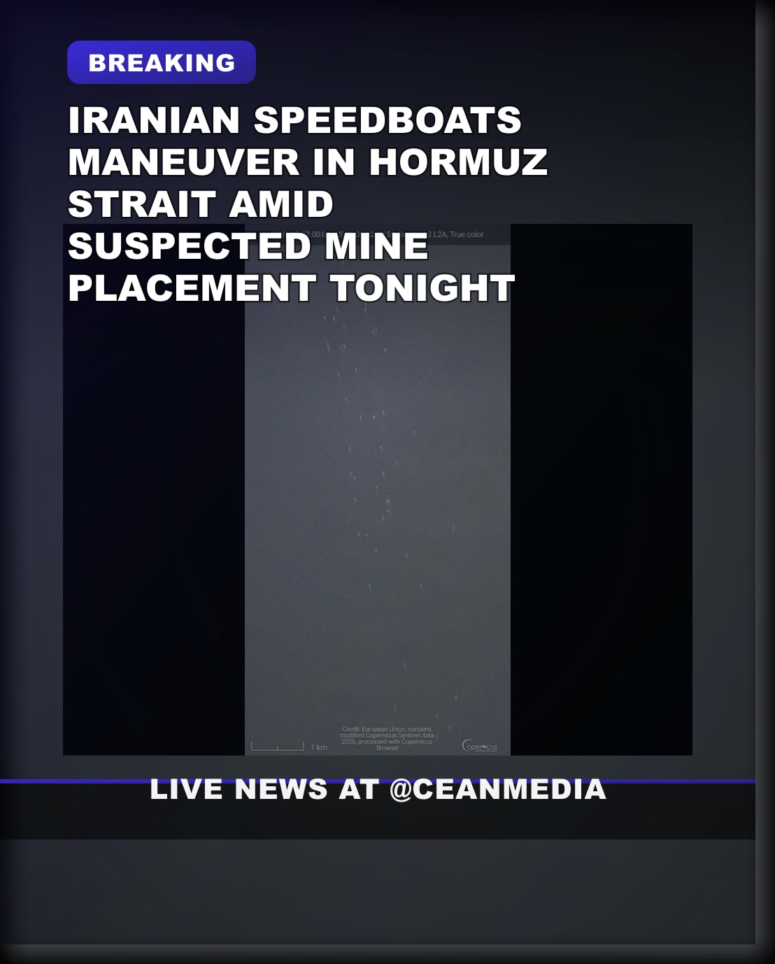 Illustrative photo for: Iranian speedboats Hormuz Strait tensions flare at night
