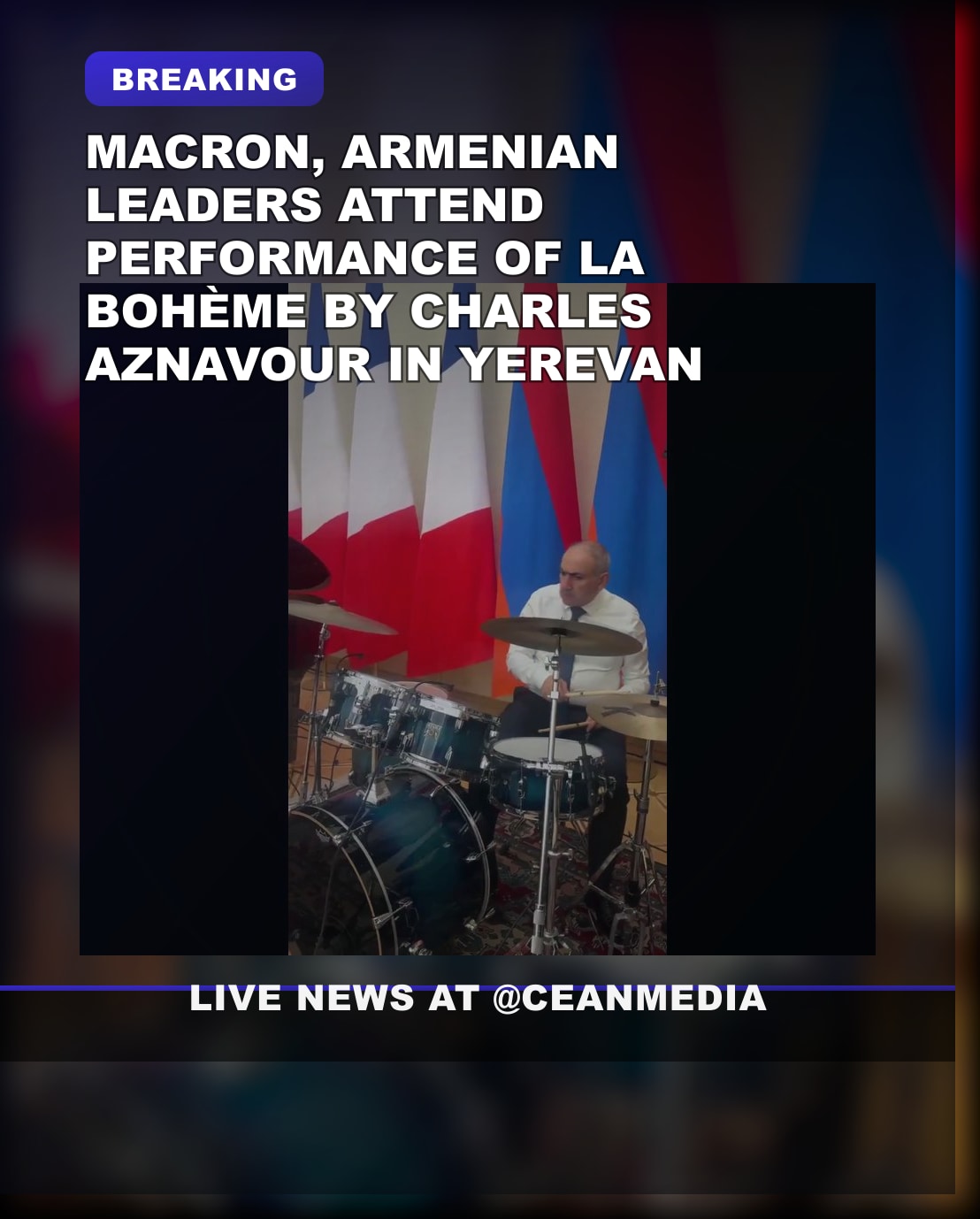 Illustrative photo for: Macron Armenian Leaders Performance: Aznavour Song at Joint