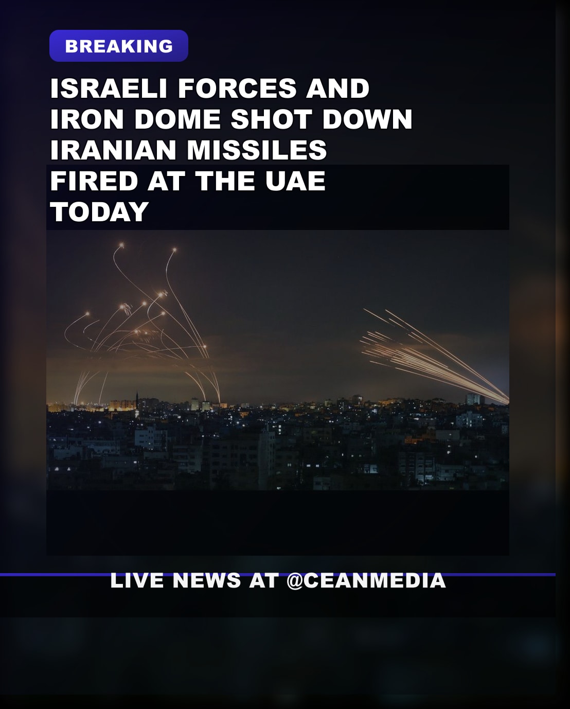 Illustrative photo for: Israeli air defense interception UAE: Forces shoot down