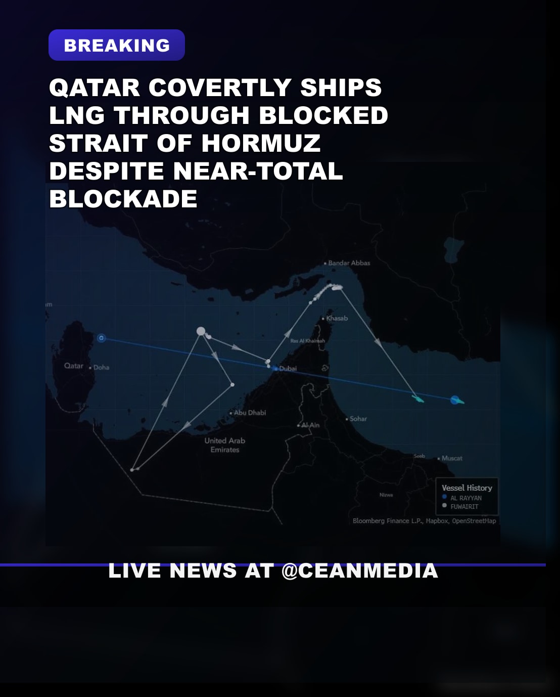 Illustrative photo for: Qatar covert LNG shipments emerge as Tankers move through