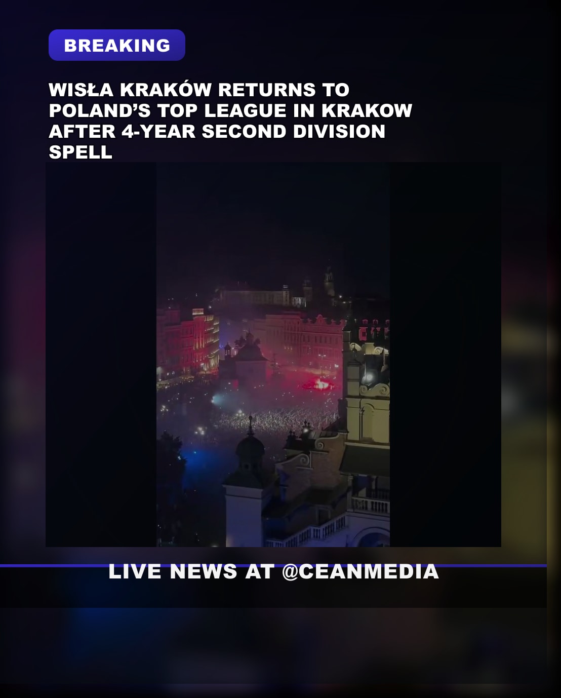 Illustrative photo for: Wisla Krakow promotion comeback lands top-flight return