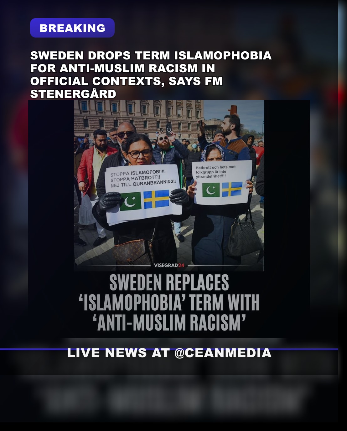 Illustrative photo for: Sweden Drops “Islamophobia” in Official Terms, Replacing It