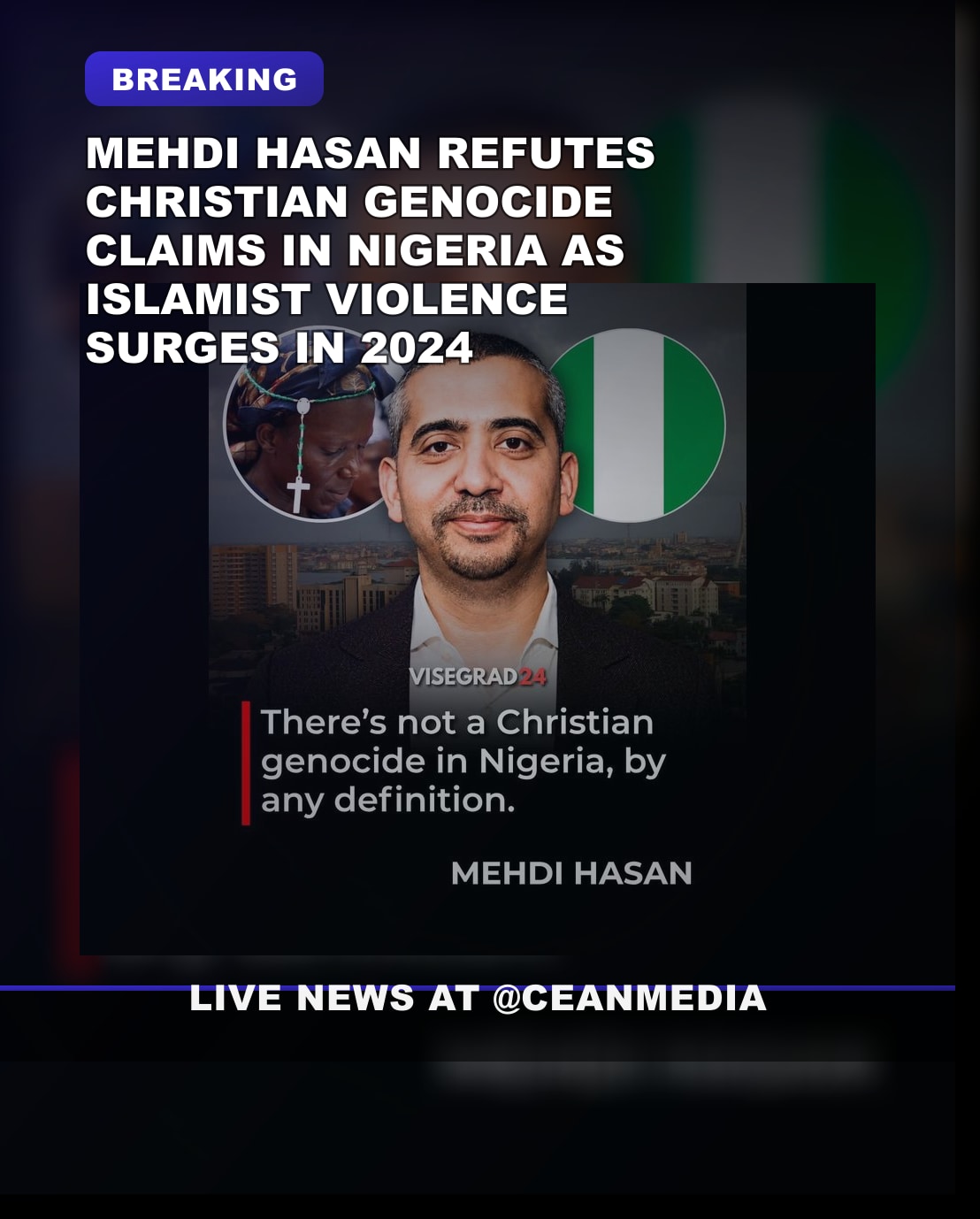 Illustrative photo for: Christian persecution Nigeria death toll: Mehdi Hasan’s