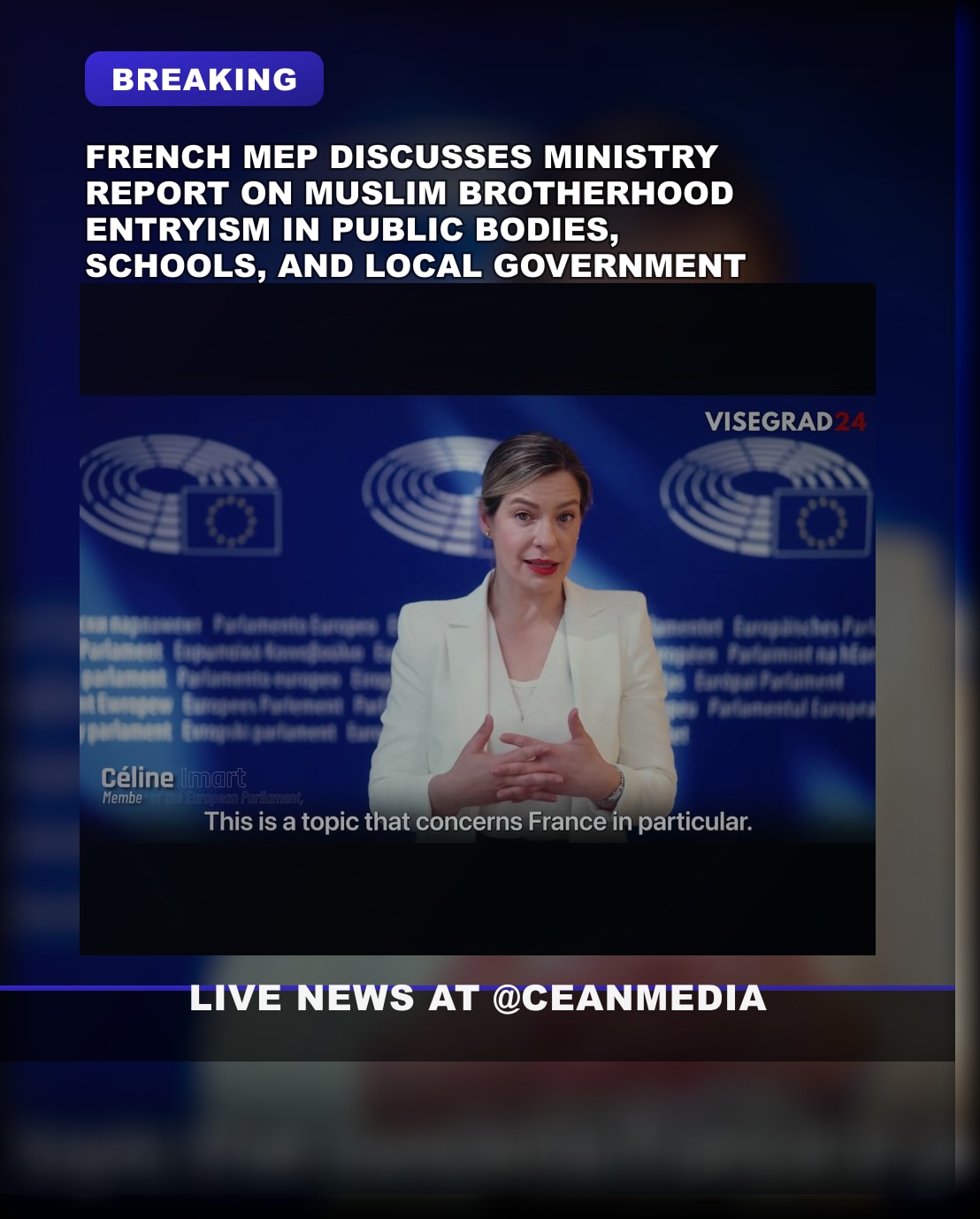 Illustrative photo for: French MEP Celine Imart on Muslim Brotherhood entryism