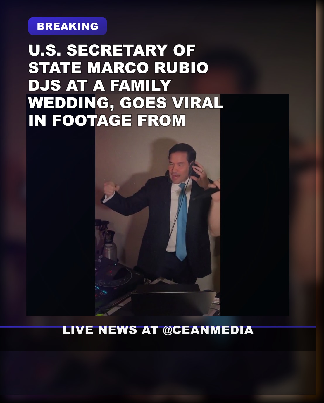 Illustrative photo for: Rubio wedding dj viral moment: Goes viral at family wedding