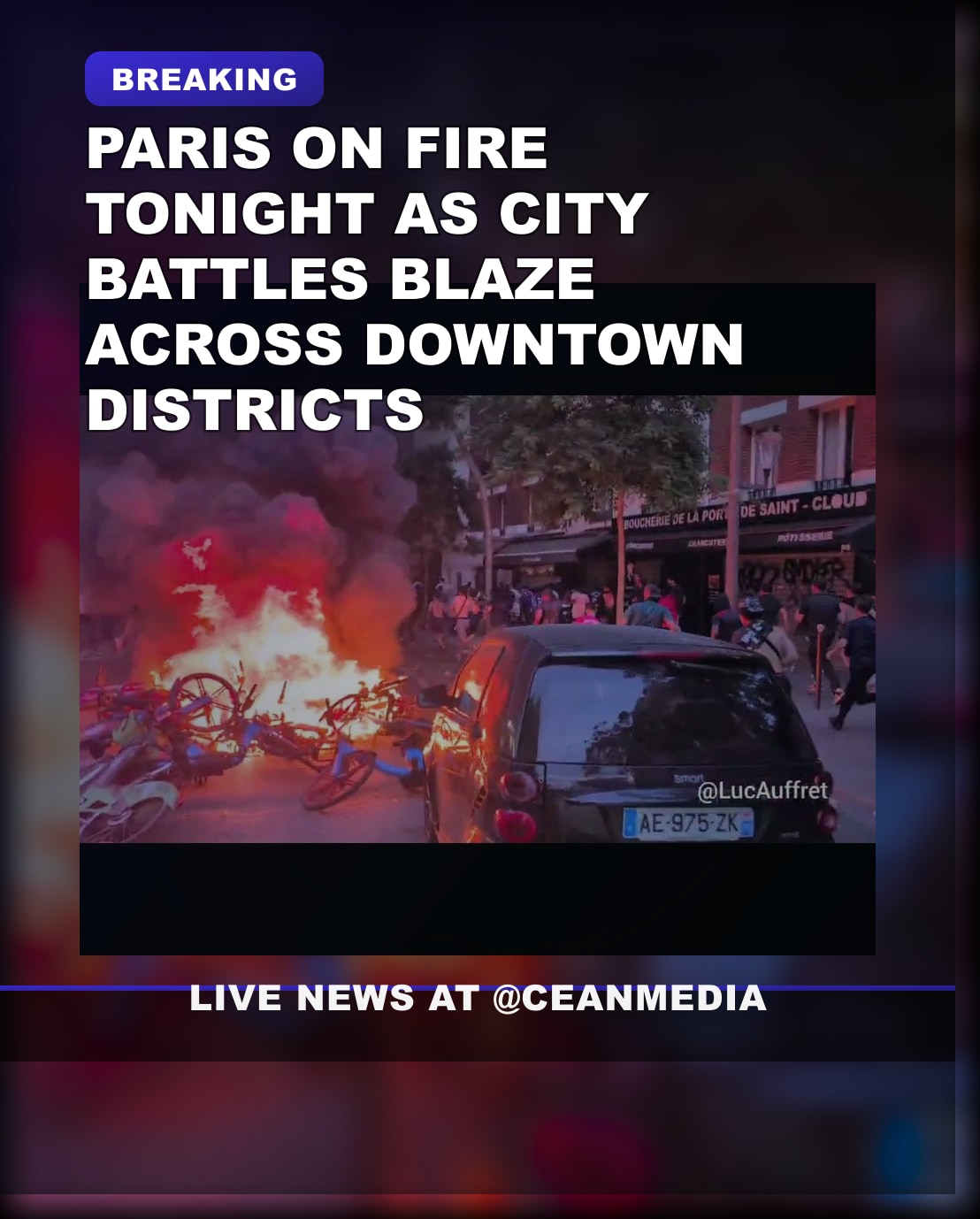 Illustrative photo for: Paris on fire tonight: Fire Destroys Blocks Across City