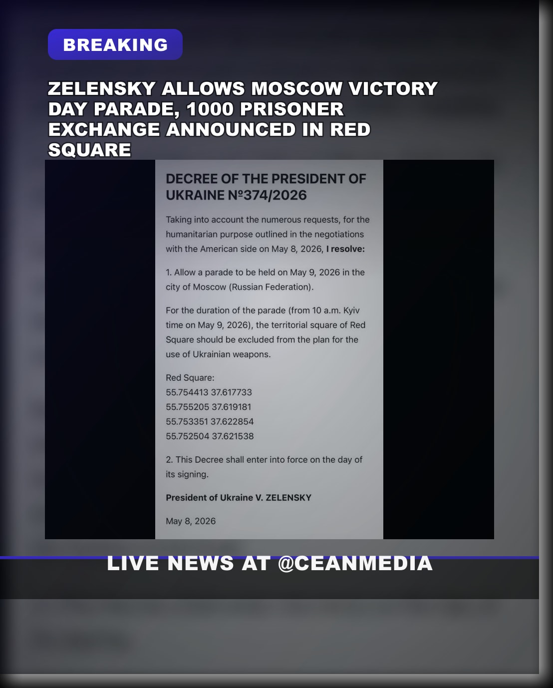 Illustrative photo for: Victory Day parade drones prisoner exchange: Zelensky backs