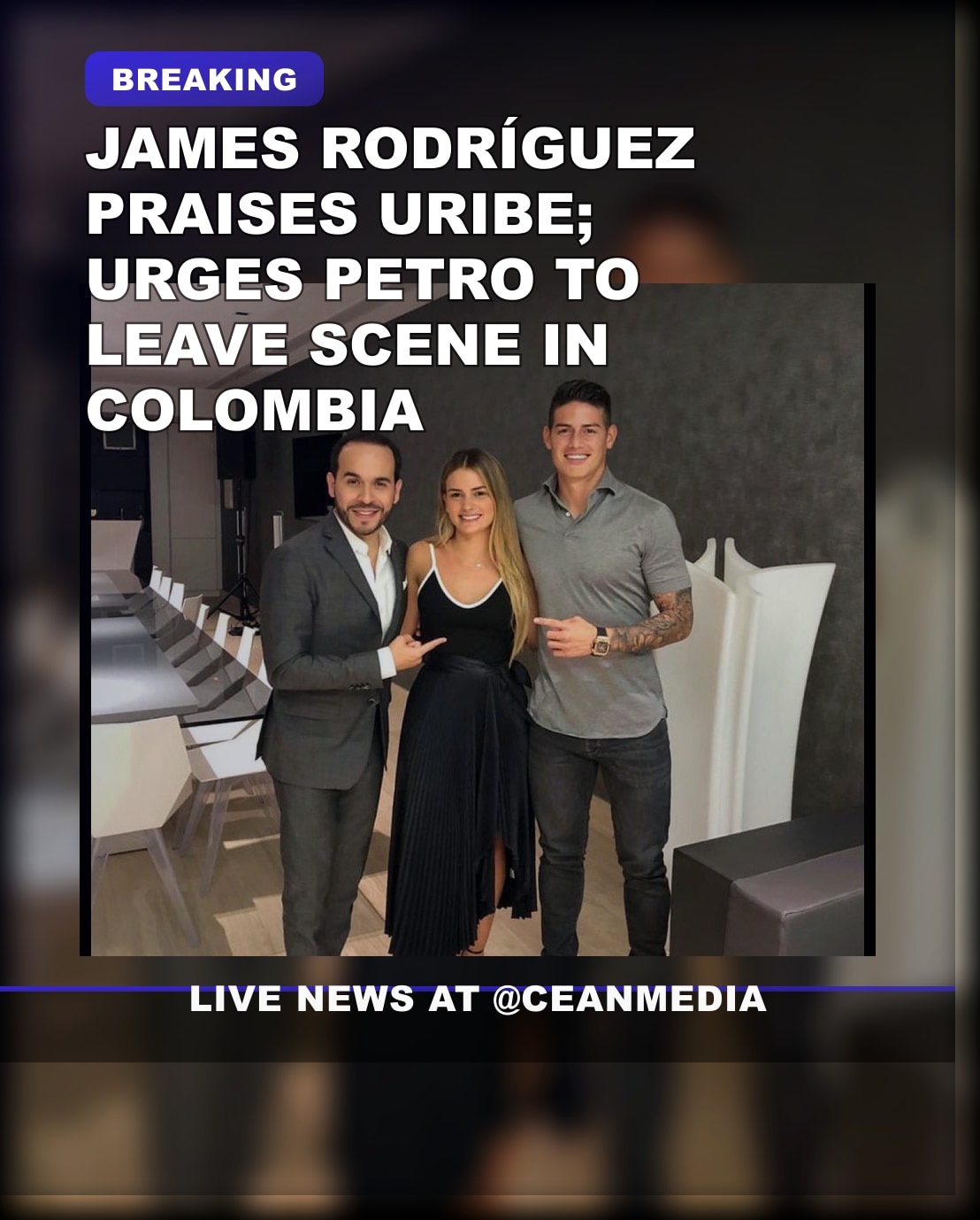 Illustrative photo for: Colombia political tensions James Rodrguez: Endorsement