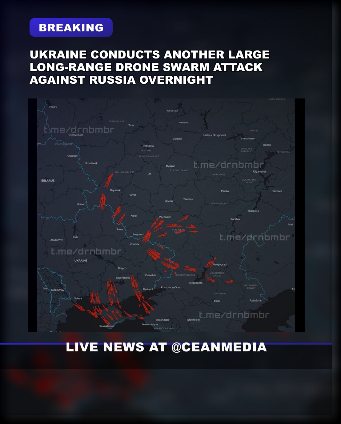 Illustrative photo for: Ukraine conducts another large long-range drone swarm