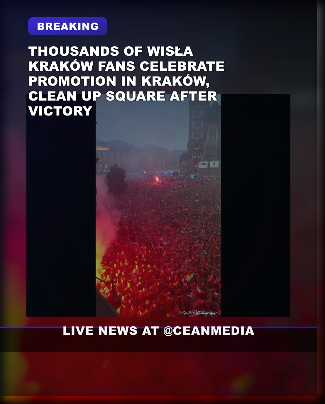 Illustrative photo for: Thousands celebrate Wisła Kraków’s promotion, then clean up