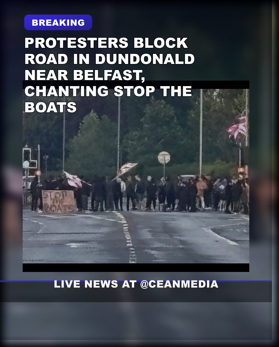 Illustrative photo for: Anti beheading protesters roadblock disrupts Belfast area