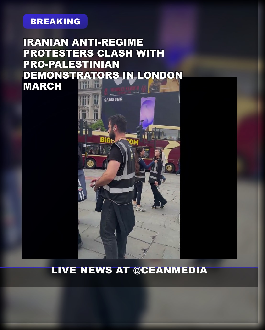 Illustrative photo for: Iranian protesters clash London in protest march clash