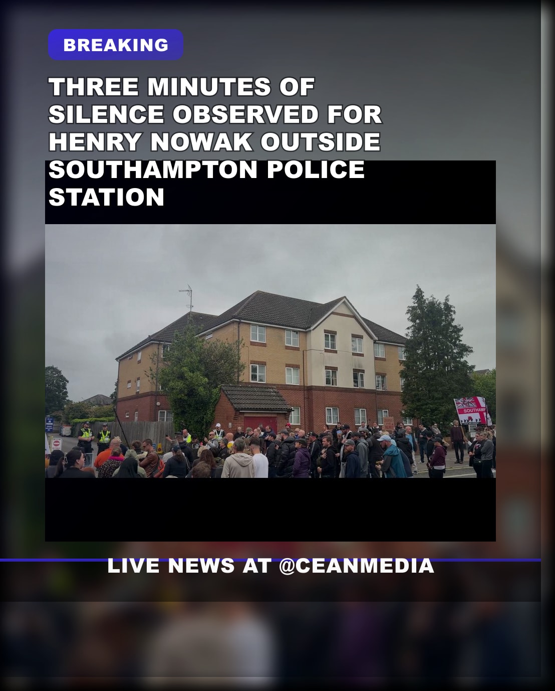 Illustrative photo for: Three-Minute Silence Held for Henry Nowak Outside Police