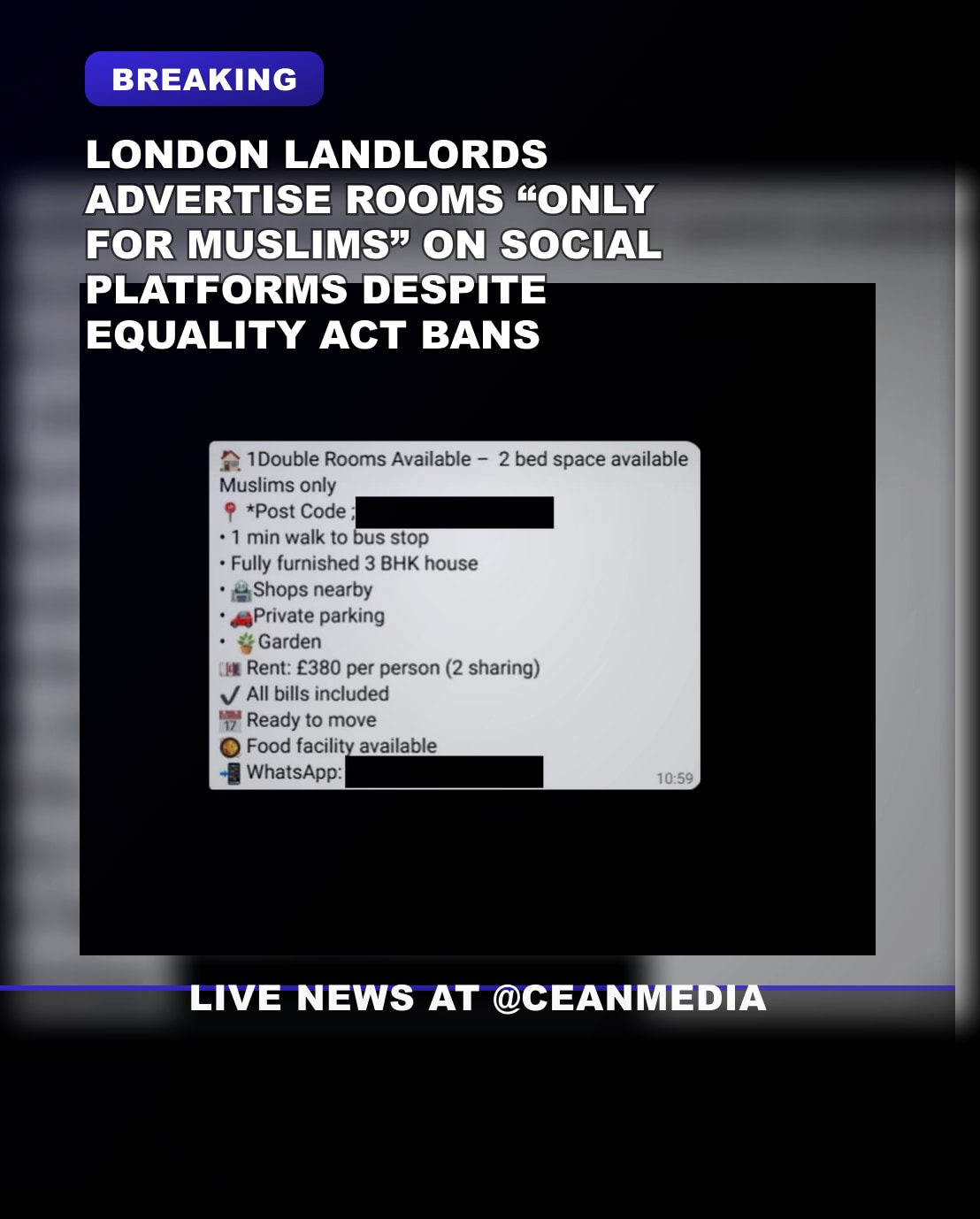 Illustrative photo for: London landlords advertise rooms “Muslim only” in breach of