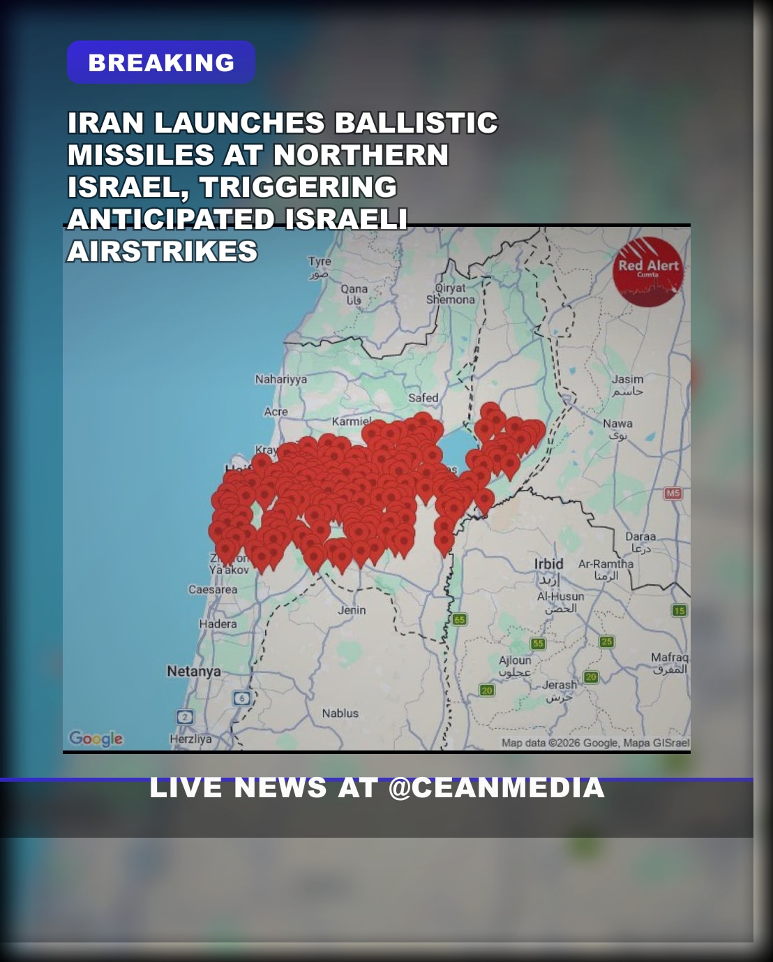 Illustrative photo for: Iran missile launch northern israel: Israel vows immediate