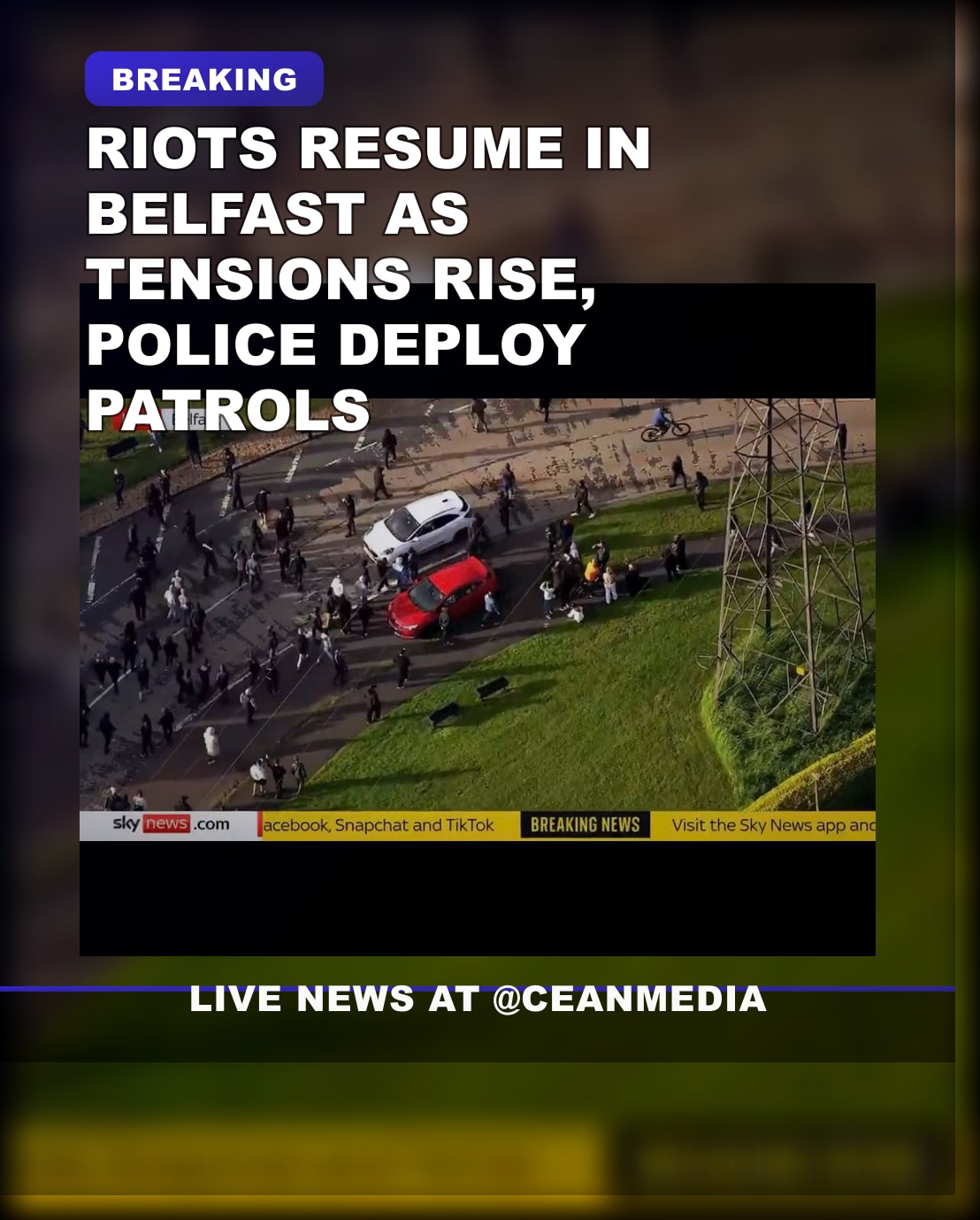 Illustrative photo for: Belfast riots breaking out: Unrest resumes as clashes erupt