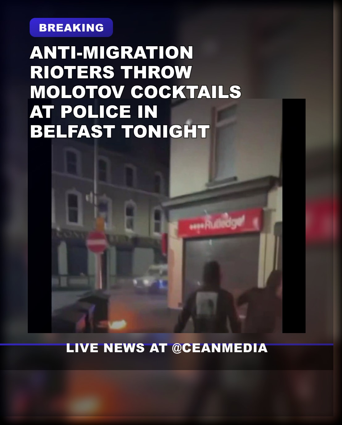 Illustrative photo for: Anti migration rioters Belfast night violence erupts as