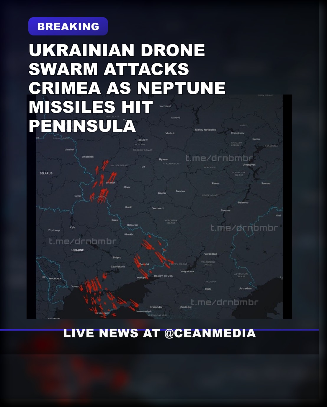 Illustrative photo for: Ukrainian drone swarm attack Crimea hits Russian-occupied