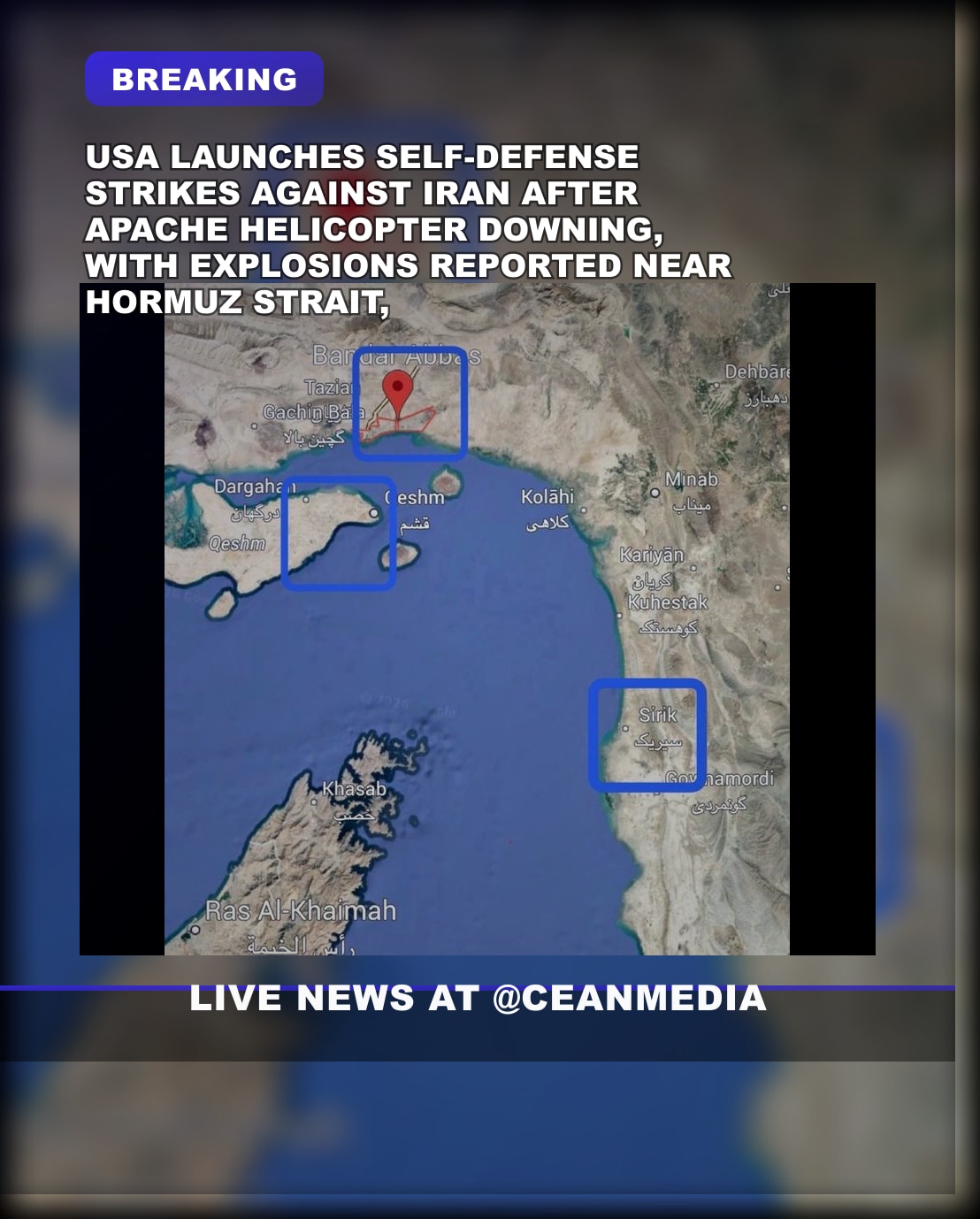 Illustrative photo for: US Iran self defense strikes condemned: Escalation after