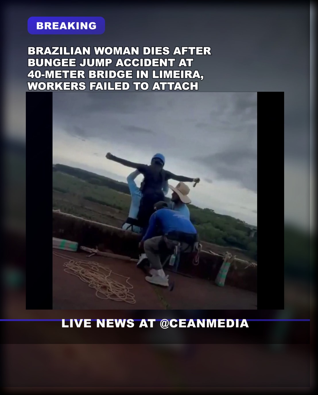 Illustrative photo for: Bungee death accident cause: Limeira 21-year-old fall under
