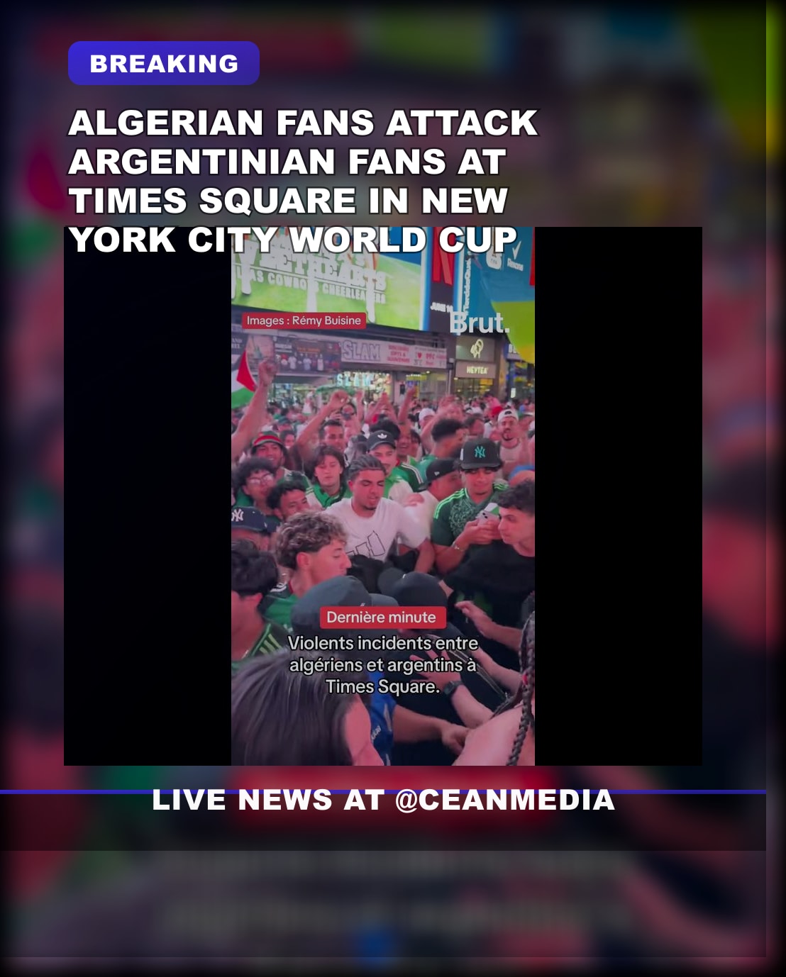 Illustrative photo for: World Cup stadium violence urban incident: Algerian Fans