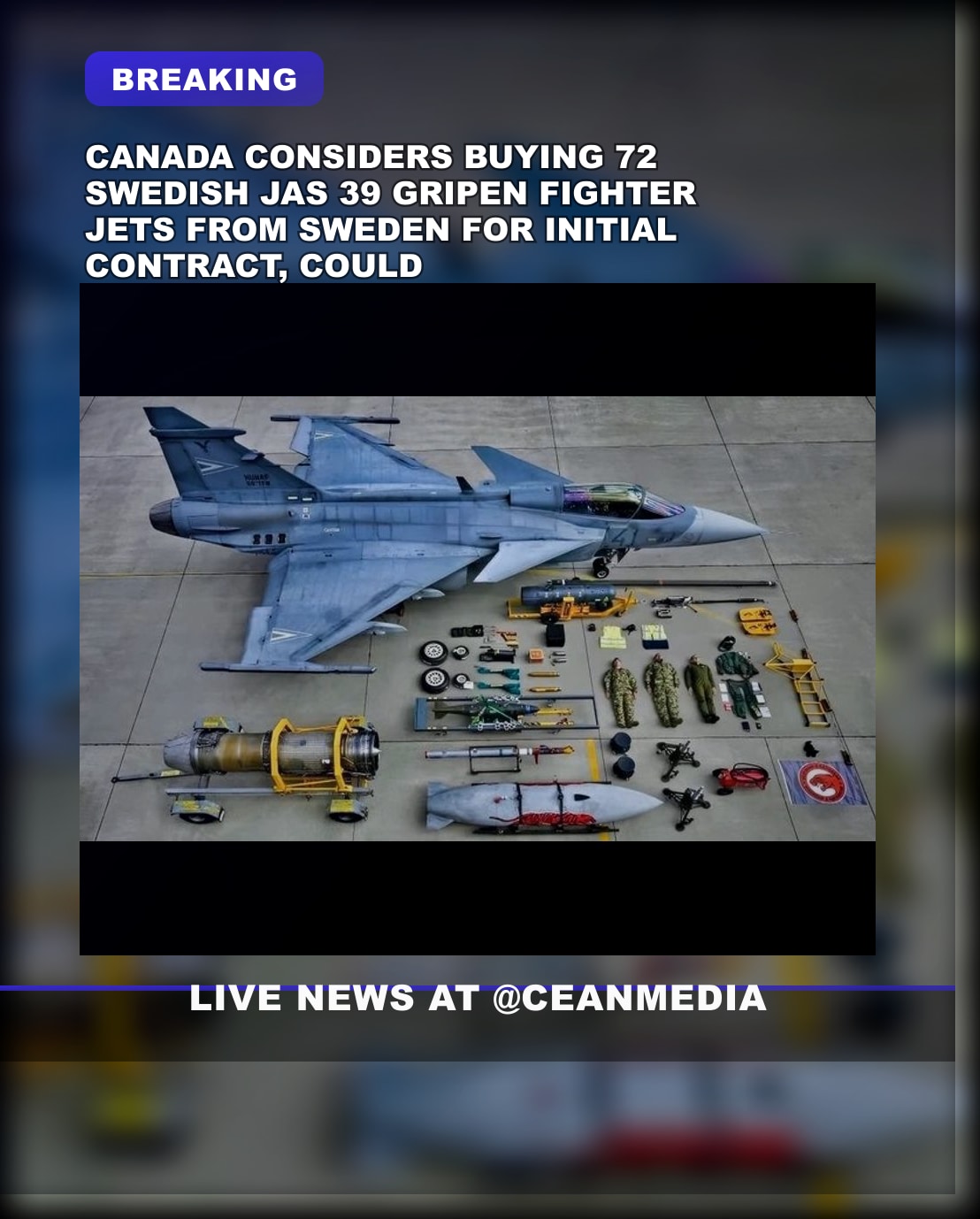 Illustrative photo for: Canada fighter jet acquisition plans: weighing 72 Gripen