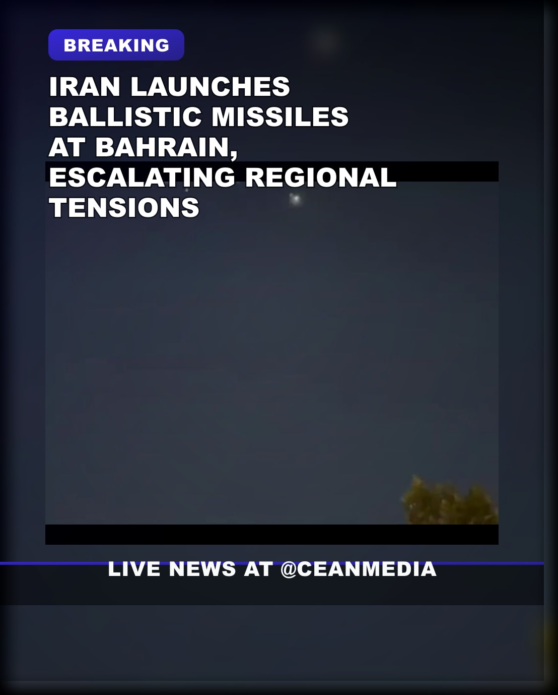 Illustrative photo for: Iran launches ballistic missiles Bahrain skirts regional
