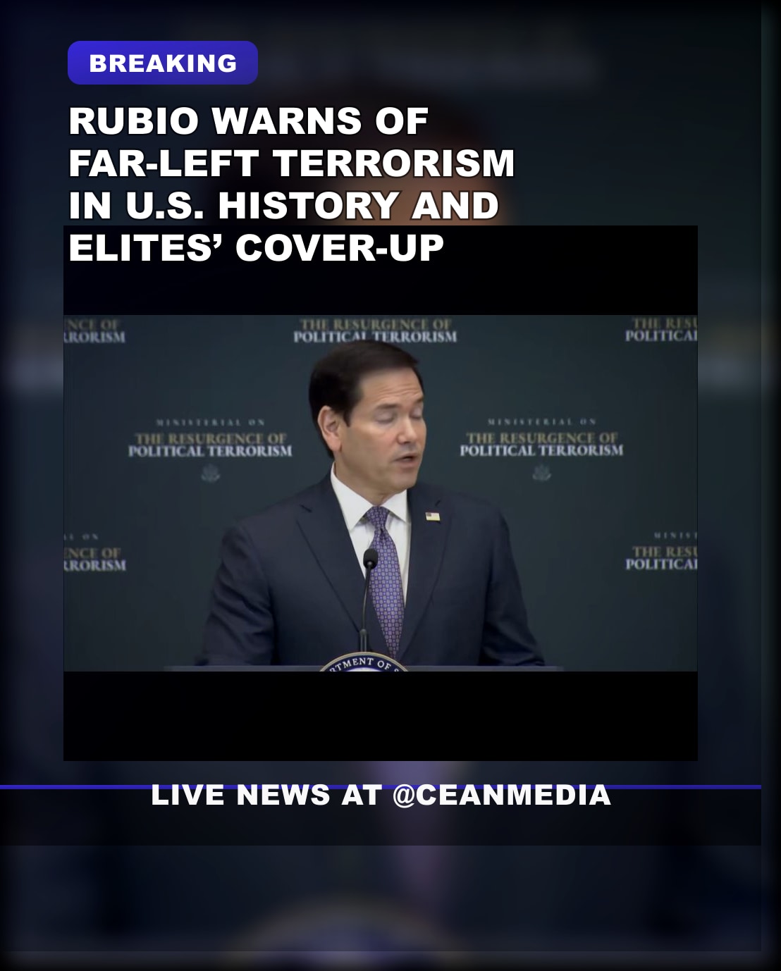 Illustrative photo for: Rubio Warns of Far-Left Terrorism History Reminders in U.S.