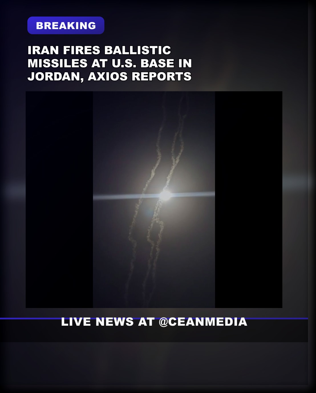 Illustrative photo for: Iran ballistic missiles attack Jordan base: Axios reports