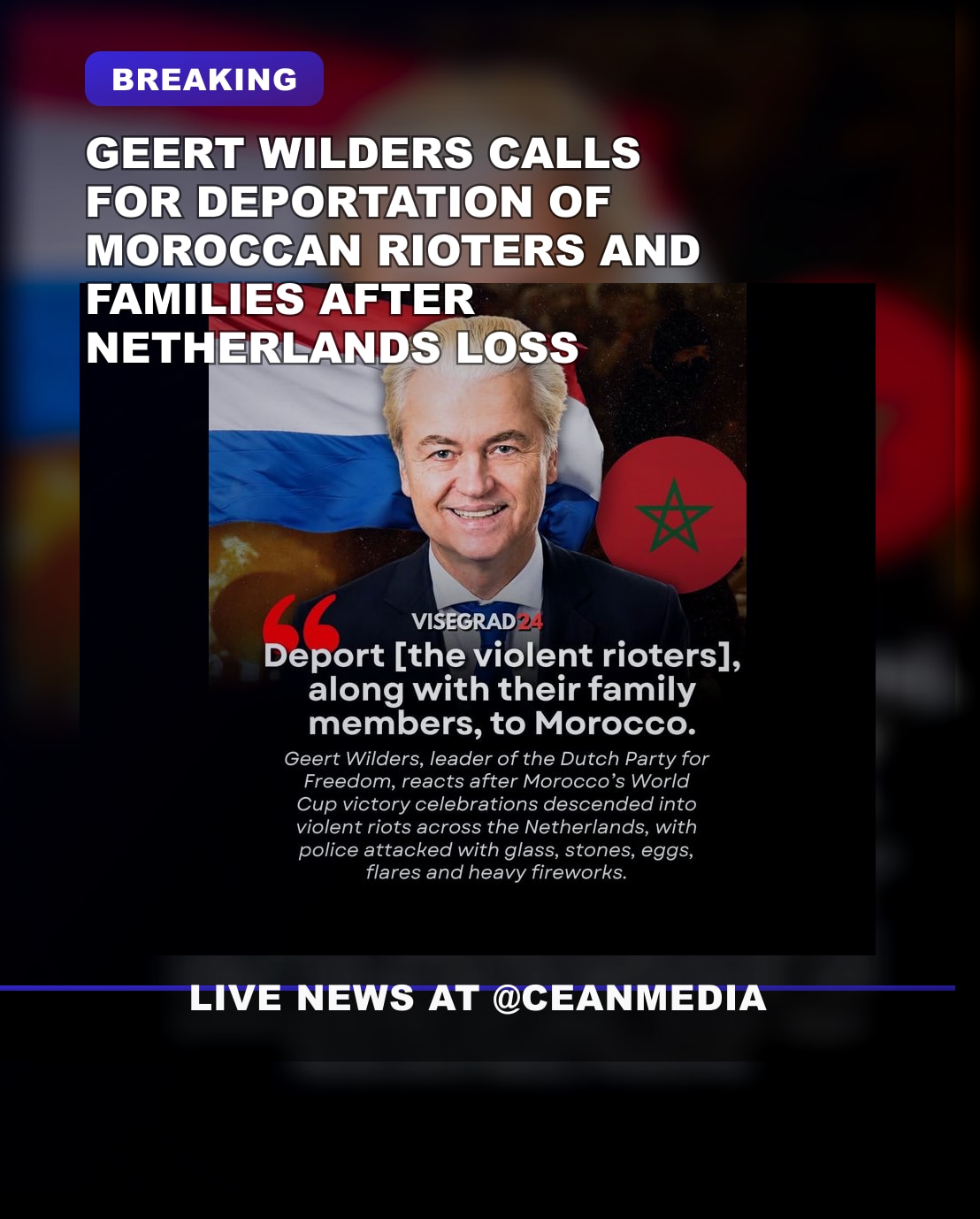Illustrative photo for: Dutch Moroccan rioters deportation sentiment sparks calls