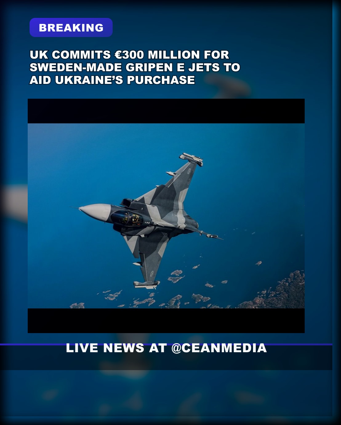 Illustrative photo for: UK support for Gripen E purchase backs Ukraine jets funding