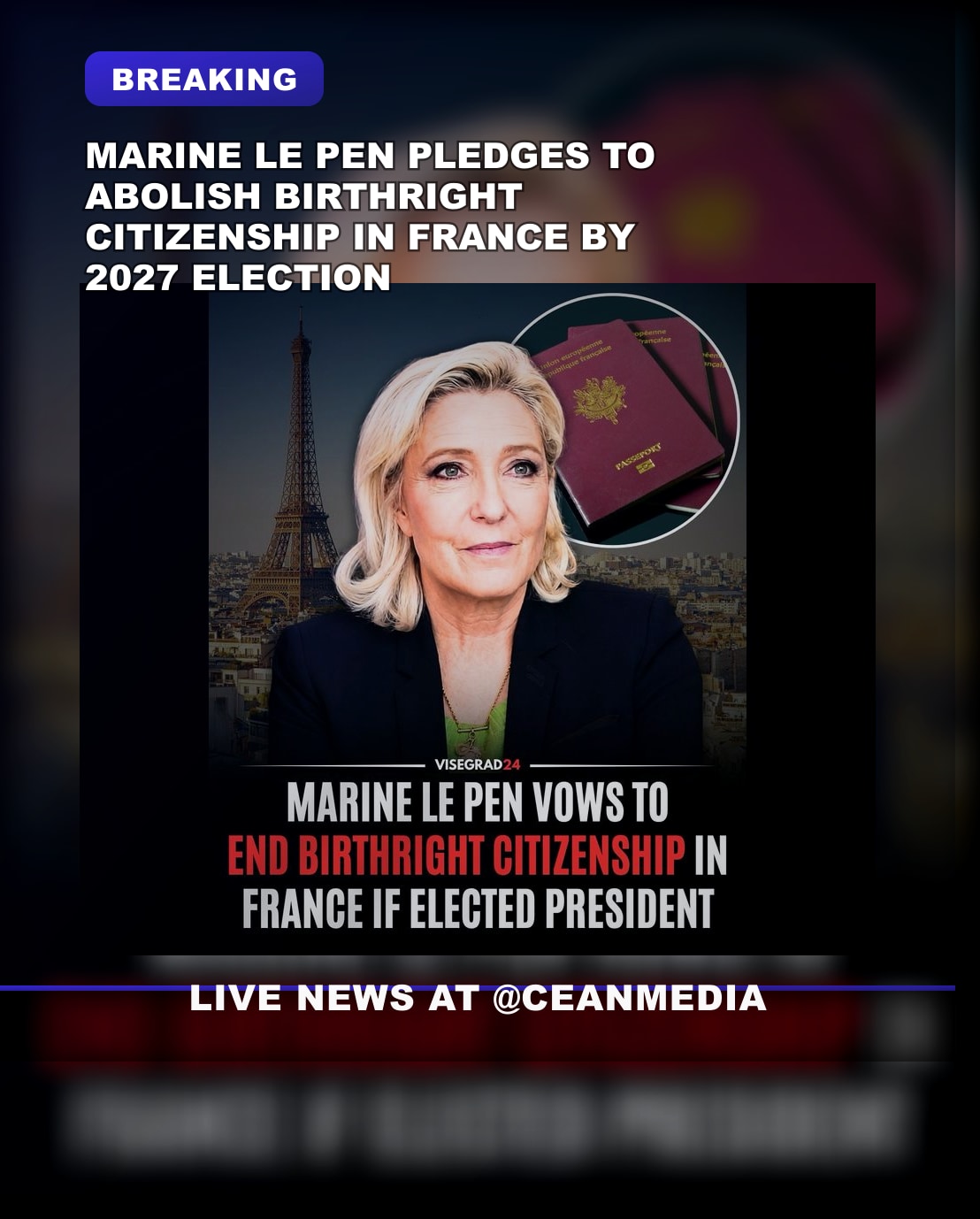 Illustrative photo for: Abolish birthright citizenship: Le Pen vows changes in