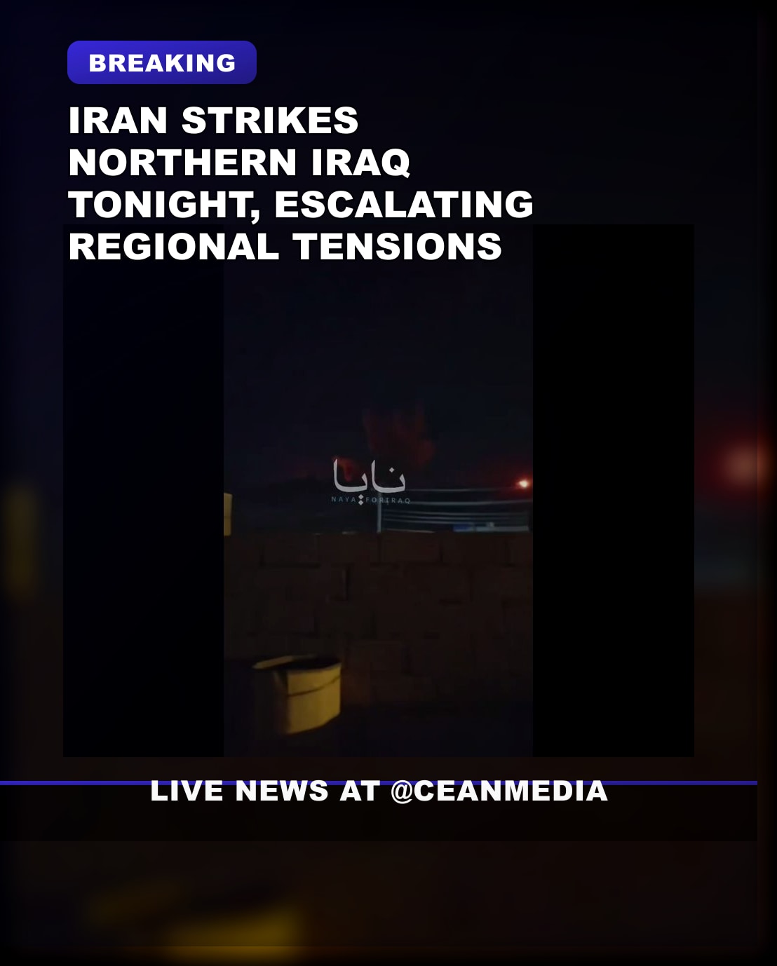 Illustrative photo for: Iran strikes northern Iraq tonight escalate regional