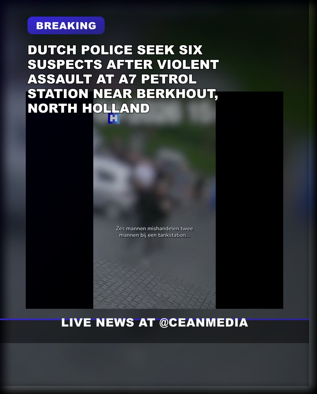 Illustrative photo for: Police hunt six suspects sought assault petrol station