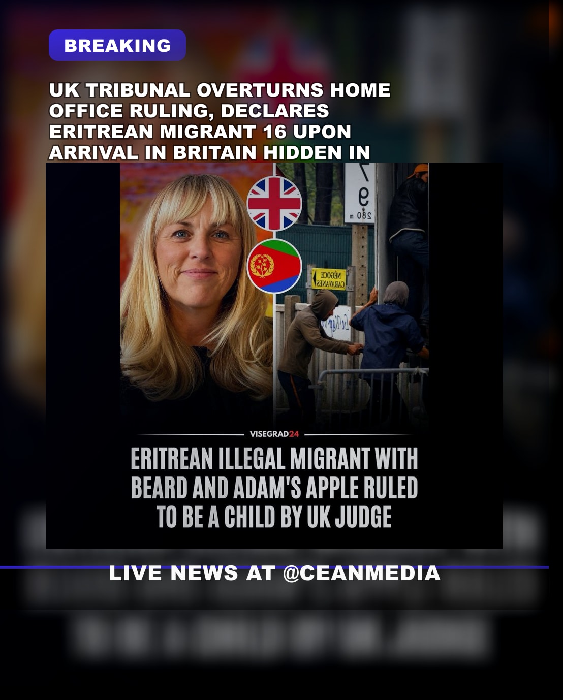 Illustrative photo for: UK tribunal migrant age ruling overturns Home Office adult