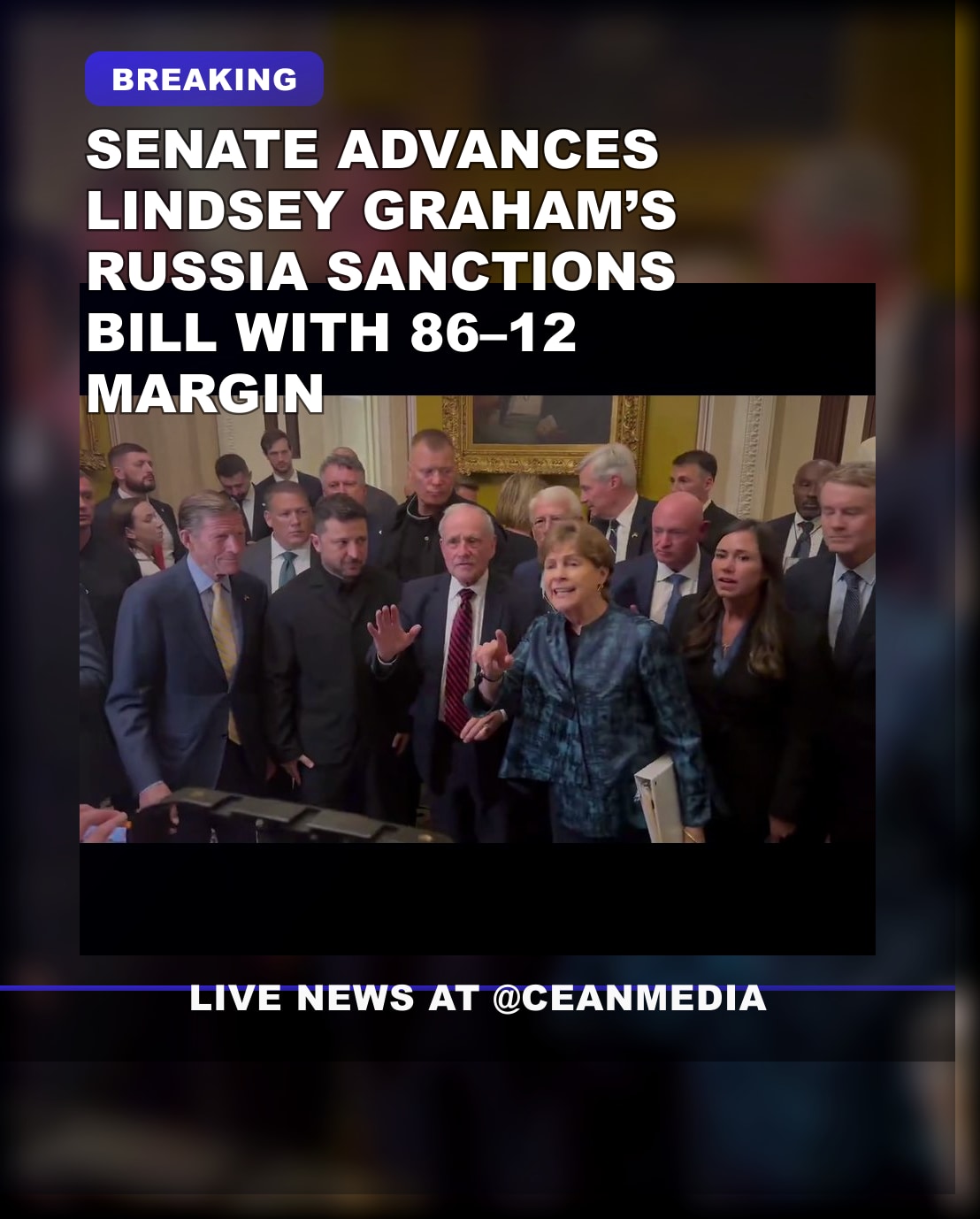 Illustrative photo for: Graham Sanctions Bill Senate Clears 86–12 Vote