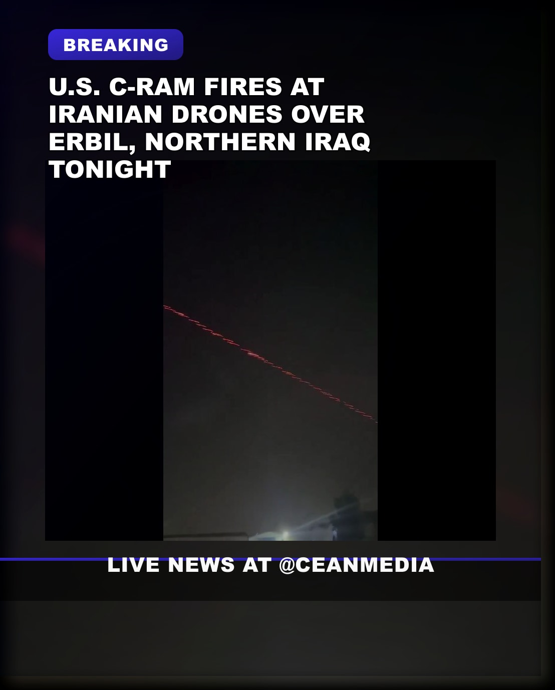 Illustrative photo for: U S C RAM Iran drones Erbil clash tonight