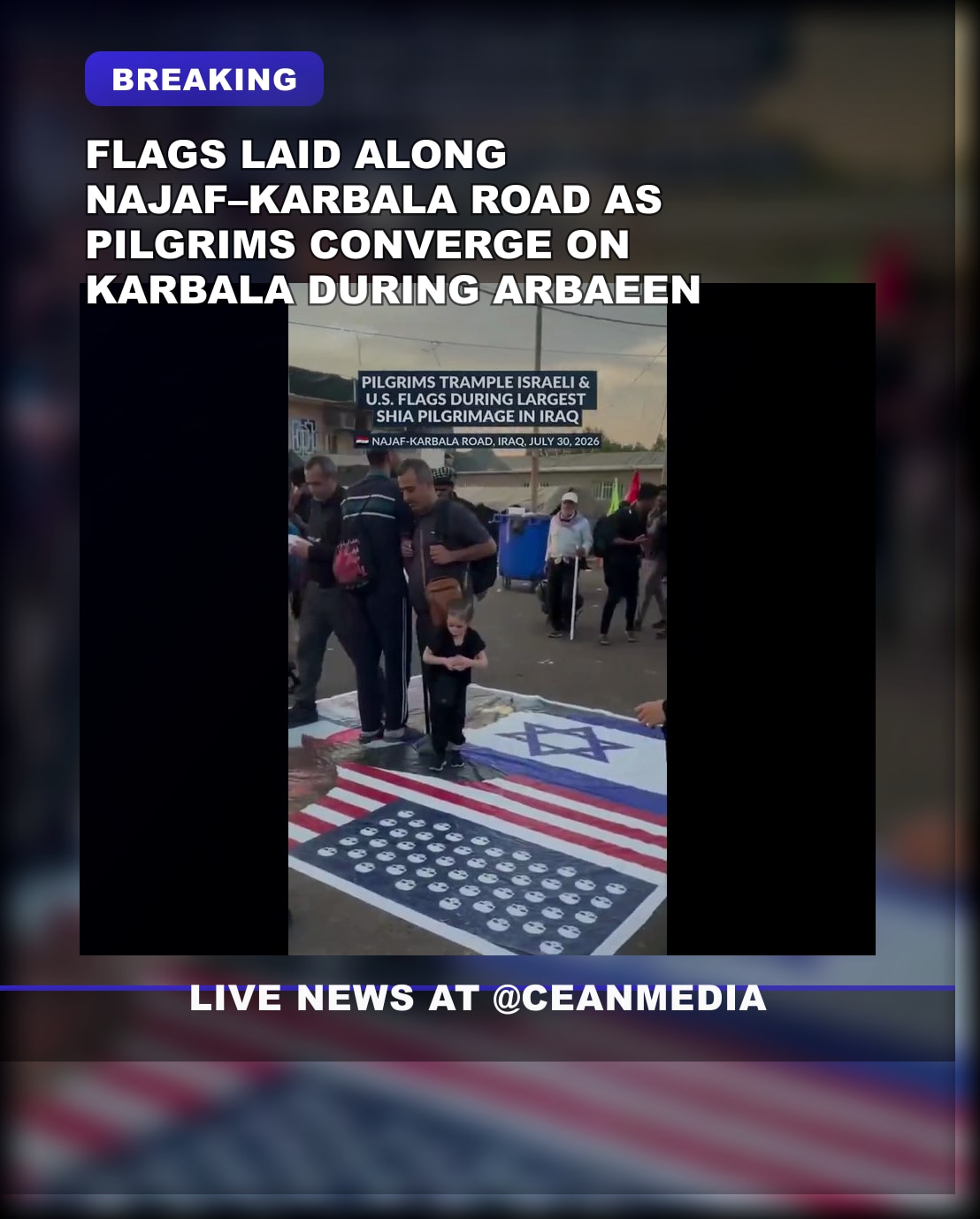 Illustrative photo for: Israel flags Naja Karbala road placed along Najaf–Karbala