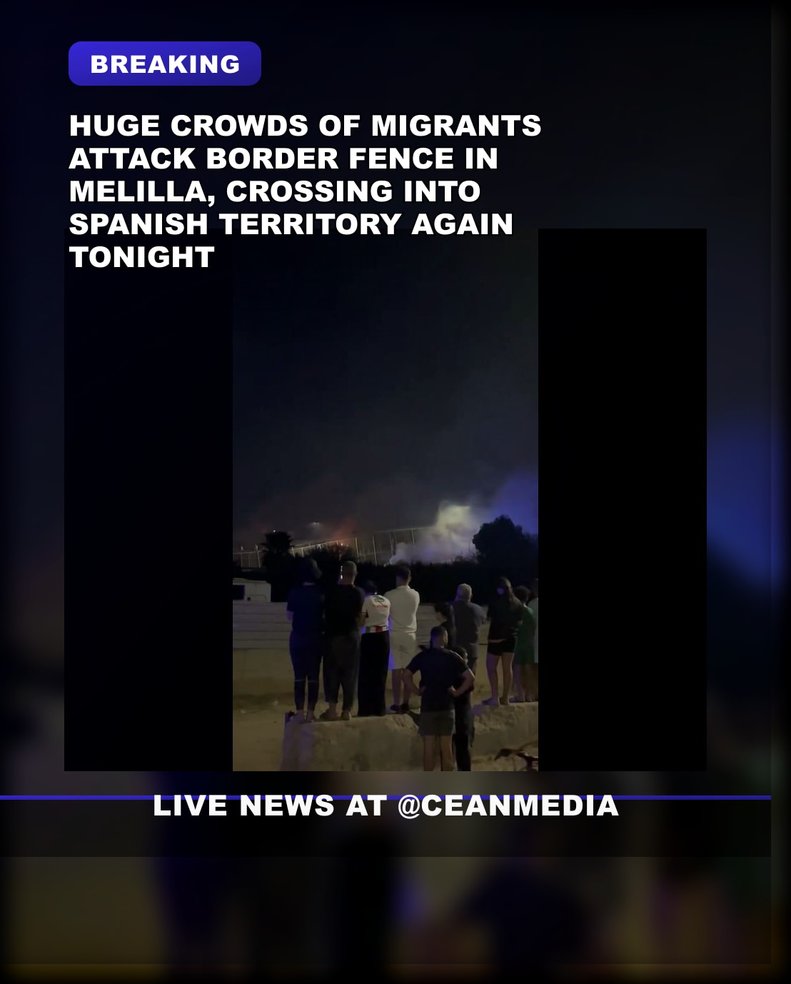 Illustrative photo for: Border fence Melilla illegal migrants: Migrant crowds